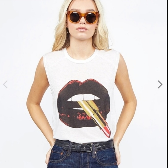 Lauren Moshi Tops - Lauren Moshi Riley Lipstick Mouth tank